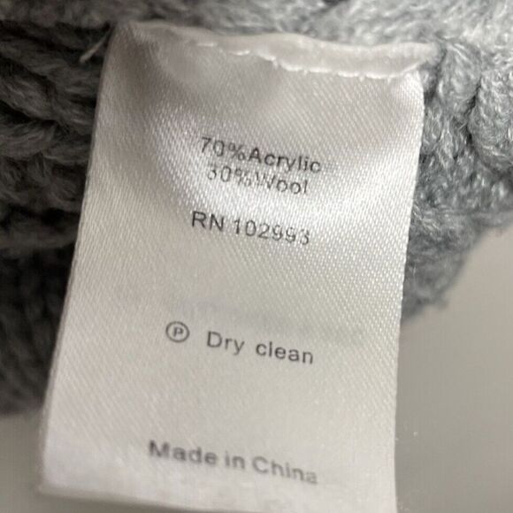 MARINA MOSCONE Sweater Women Medium Gray Oversized Turtleneck Pullover - Picture 14 of 14